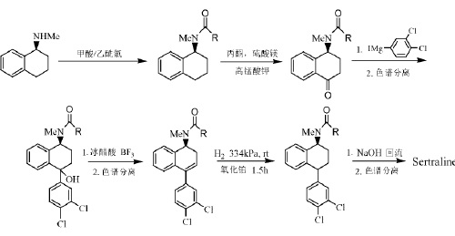 以N-甲基四氢萘胺为原料得舍曲林